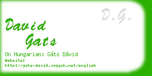 david gats business card